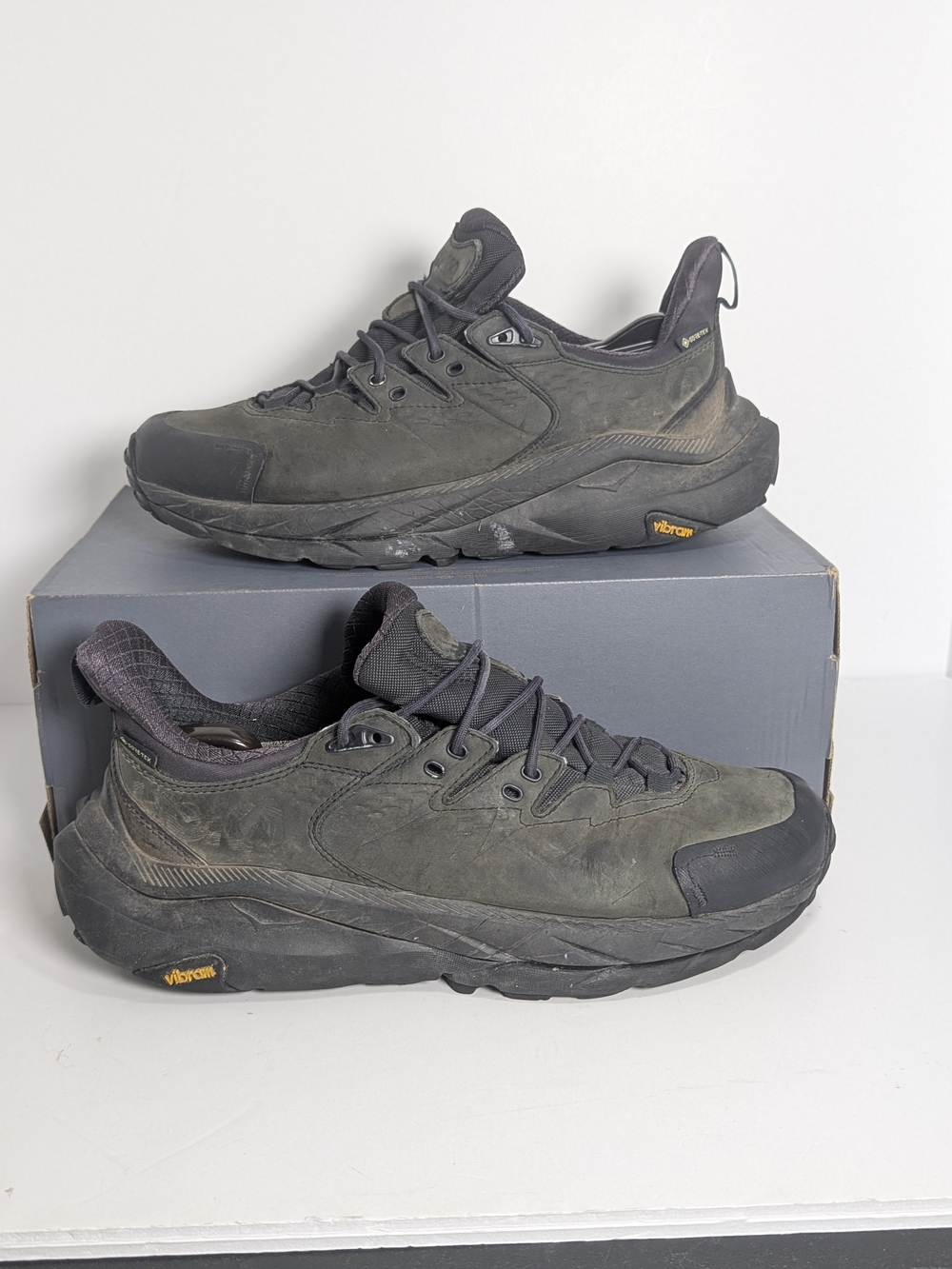 Hoka One One Kaha 2 Low GTX Black Hiking Shoes Men's Size 8.5 Gore-Tex Vibram